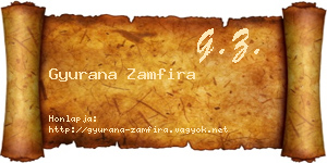 Gyurana Zamfira névjegykártya